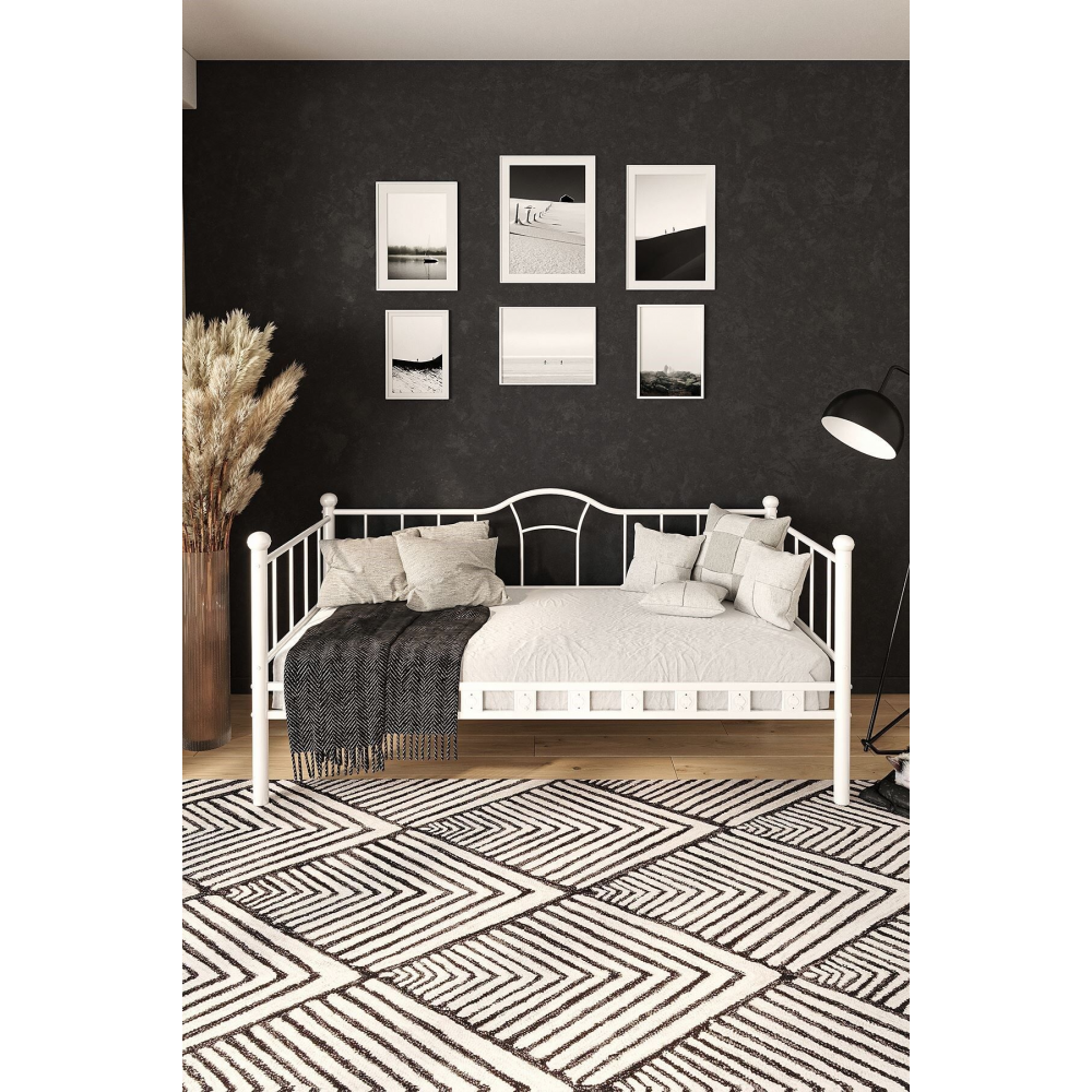 Kamelya Sedir Metal Karyola Beyaz