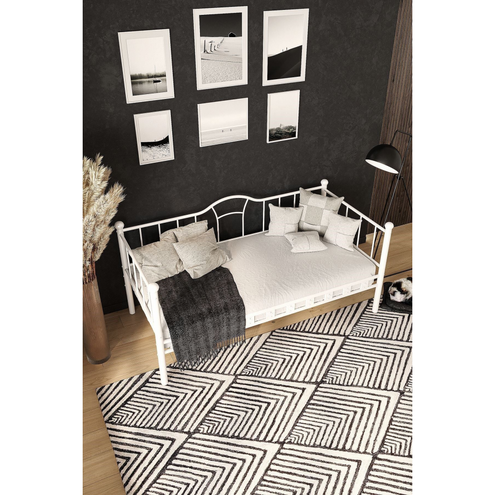 Kamelya Sedir Metal Karyola Beyaz