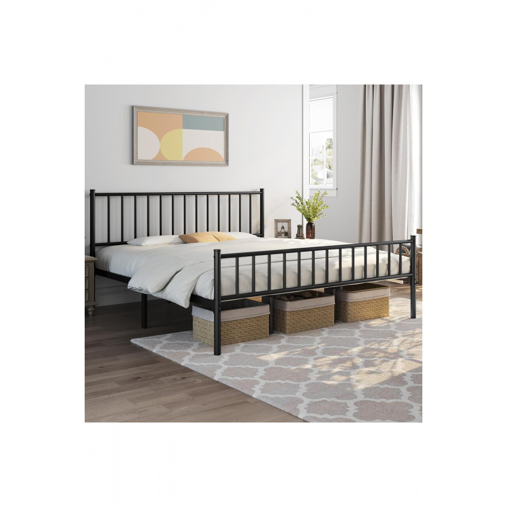 Metal Karyola, Çınar Metal Karyola Siyah Beyaz Gold renk seçenekli, Çift Kişilik