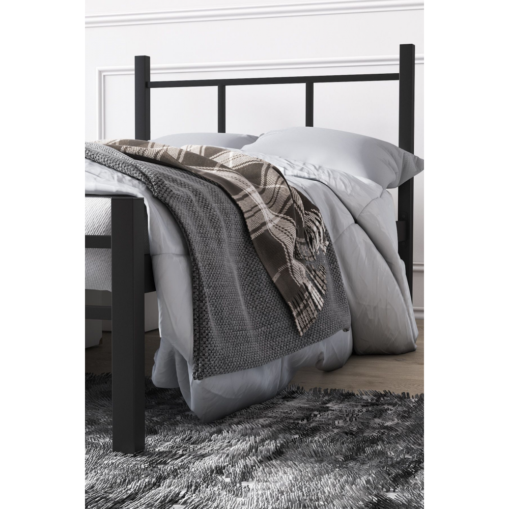 Metal Karyola, Defne Metal Karyola Siyah, Tek Kişilik Ölçü Seçenekli