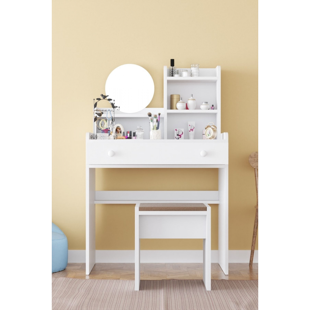 Kumru Tabureli Makyaj Masası