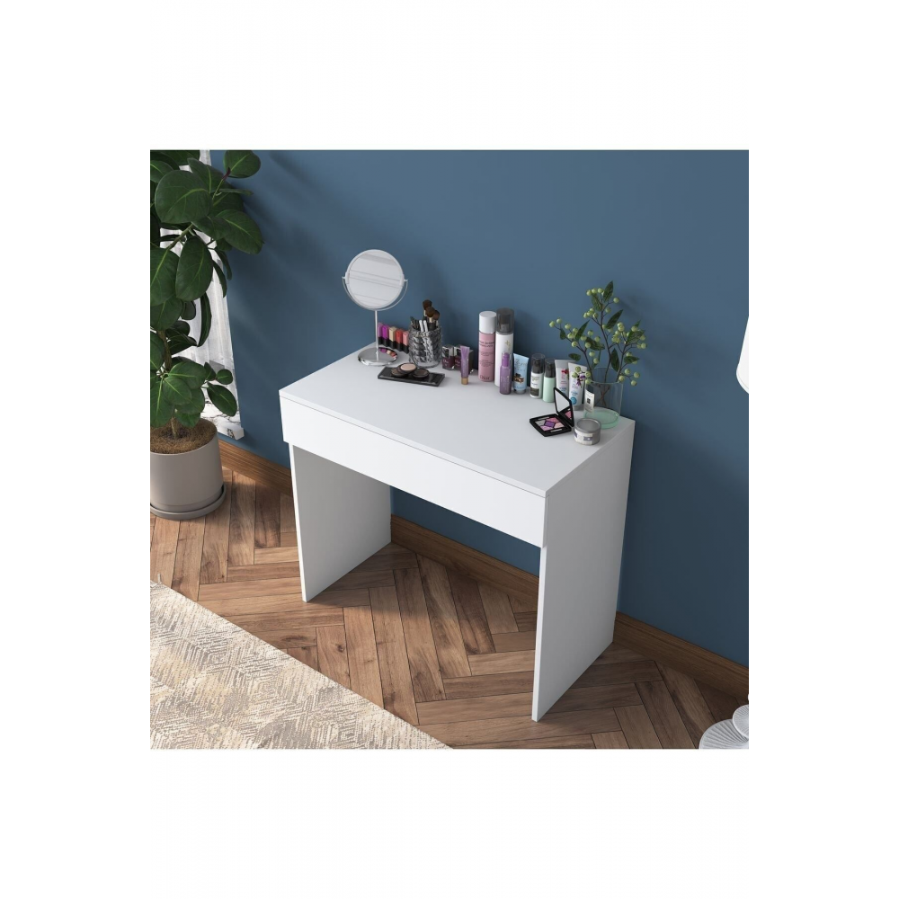 Rani Bj104 Makyaj Masası Tek Çekmeceli Takı Düzenleyici Beyaz