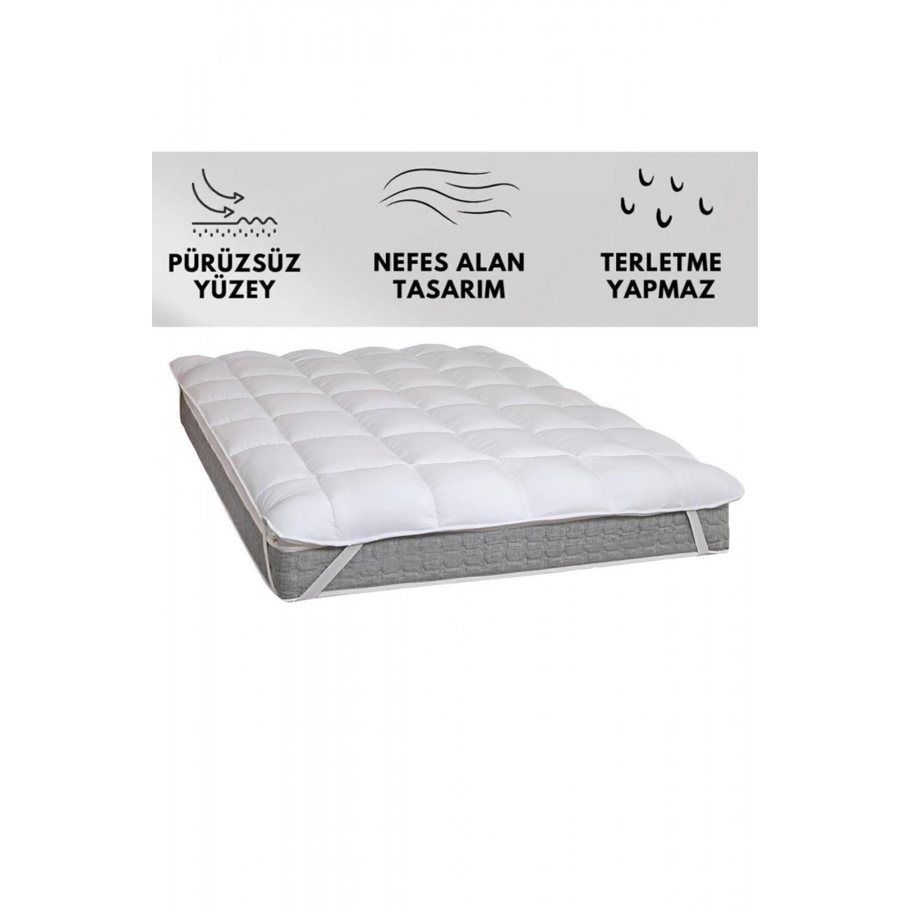 Dört Köşe Lastikli Uyku Pedi,alt Ve Üst Yüzeyinde %100 Pamuklu Kumaş ,yastık Kılıfı Hediyeli