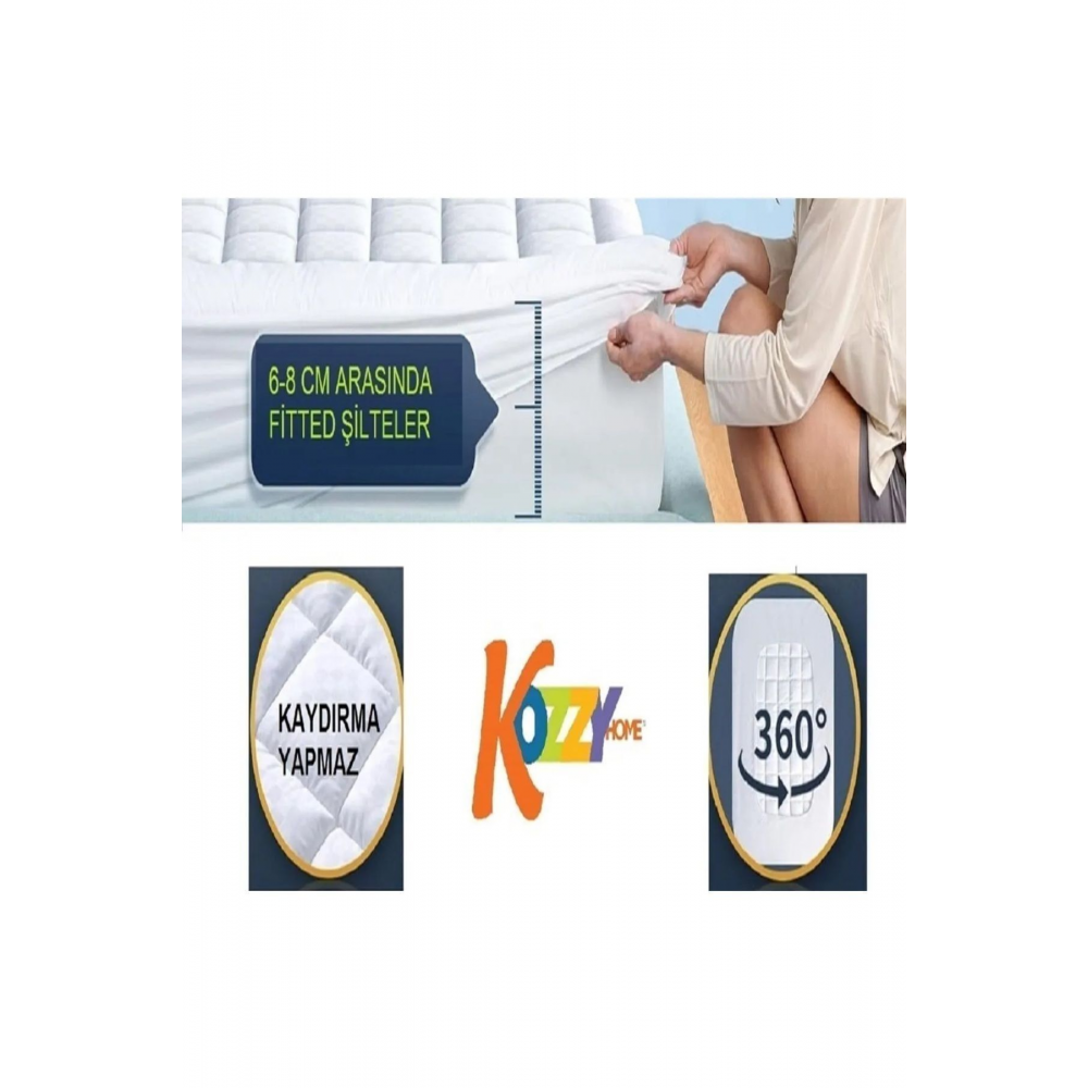 Fitted Kapitoneli Alt Ve Üst Yüzeyinde %100 Pamuklu Kumaş Uyku Pedi, Yastık Kılıfı Hediyeli,