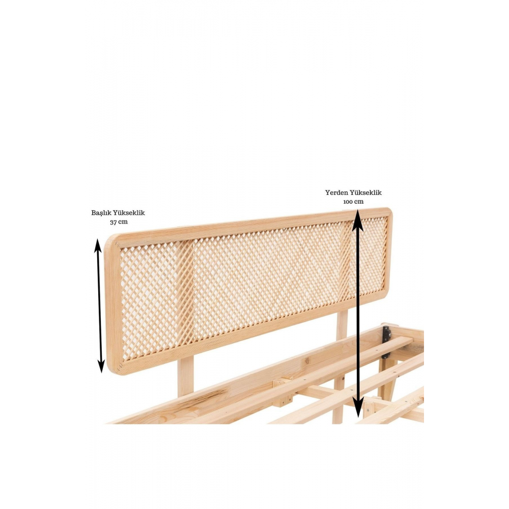 Doğal Ahşap Hazeran Karyola Başlığı