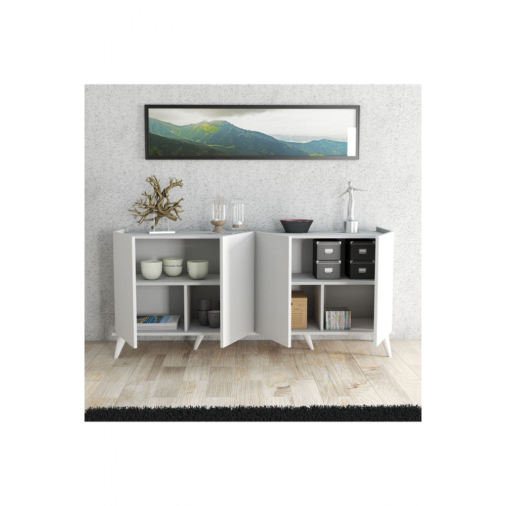 1602 Elegante 180 Cm Modern Konsol Beyaz