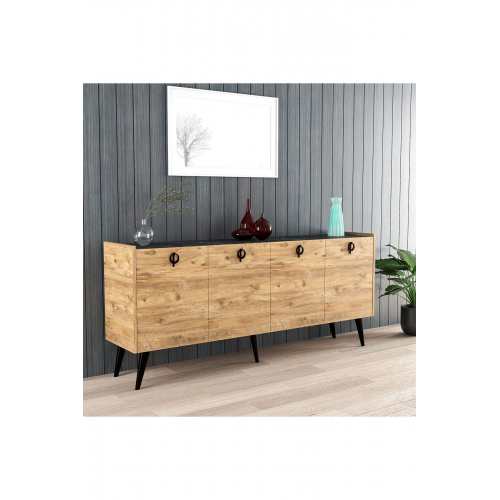 Kaya Konsol Atlantik Çam Mermer Desenli 180 Cm Yemek Odası Ofis Salon Ünite, Ekonomik Konsol