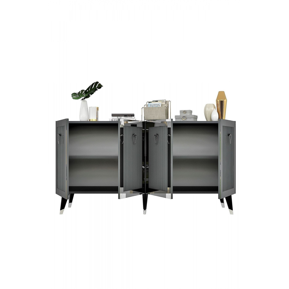 Lazer Desenli Bare Konsol Antrasit-gümüş