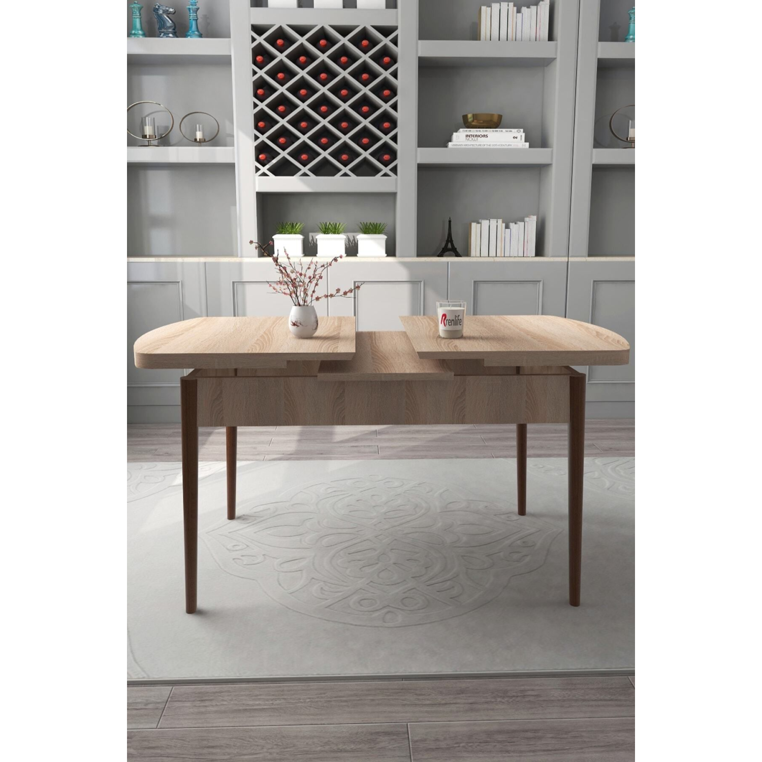 YEMEK MASASI AHŞAP MASA KELEBEK MASA AÇILIR KAPANIR 6 KİŞİLİK MASA( SONOMO)