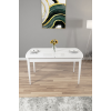 Arel Beyaz 80x132 Mdf Açılabilir Mutfak Masası Takımı 6 Adet Sandalye