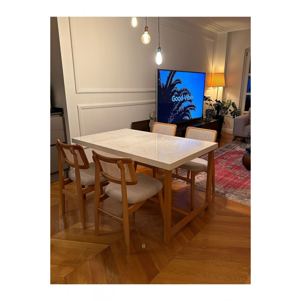 Hazeran Sandalye Ahşap Doğal Lüx Sandalye