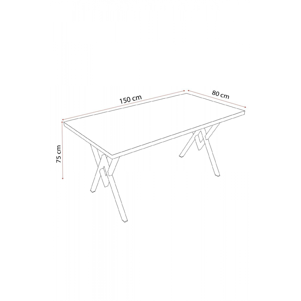 Trend 6 Kişilik Mutfak Masa Takımı Beyaz-Krem-Siyah