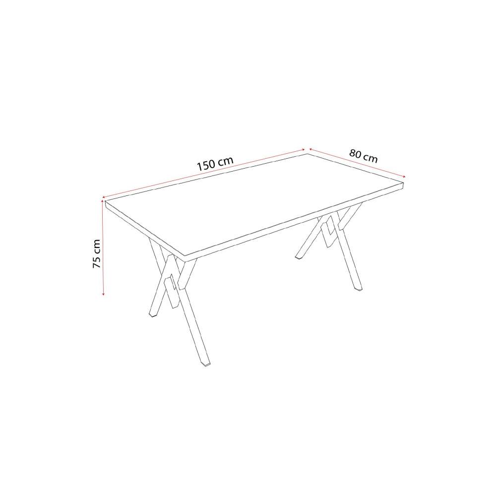 Trend 6 Kişilik Mutfak Masa Takımı Beyaz-Siyah-Siyah