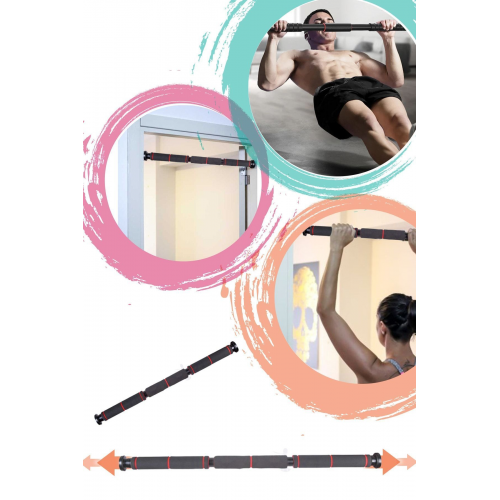 Ultra Dayanıklı Koridor Arası 80-130cm Ayarlanabilir Barfiks Barı Çift Süngerli Çelik Barfix Demiri