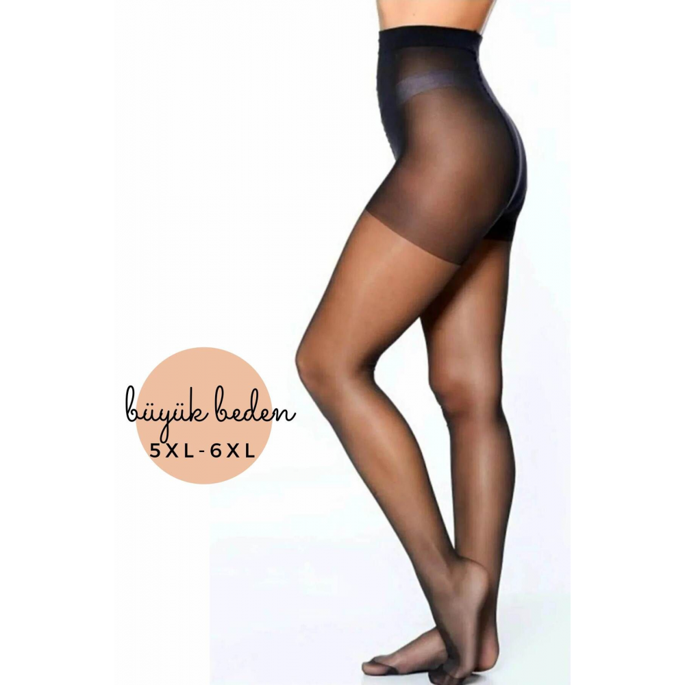 Daymod Lady Maxi Fity 15 Parlak Büyük Beden Siyah Külotlu Çorap /500