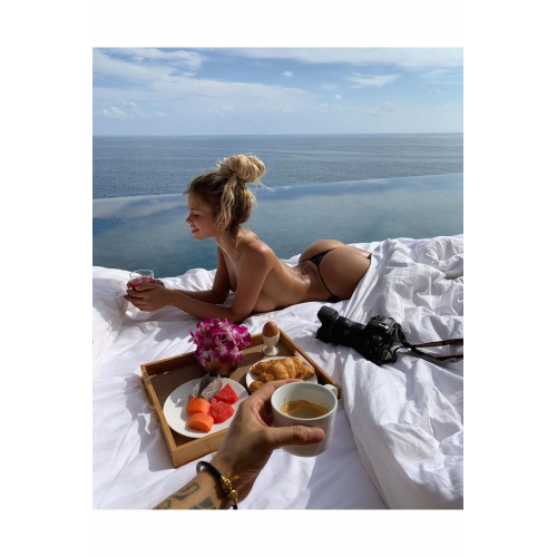 Esnek Kumaş Yandan Bağlamalı Tek Kat Astarsız Seksi Siyah Tanga Bikini Altı 4253