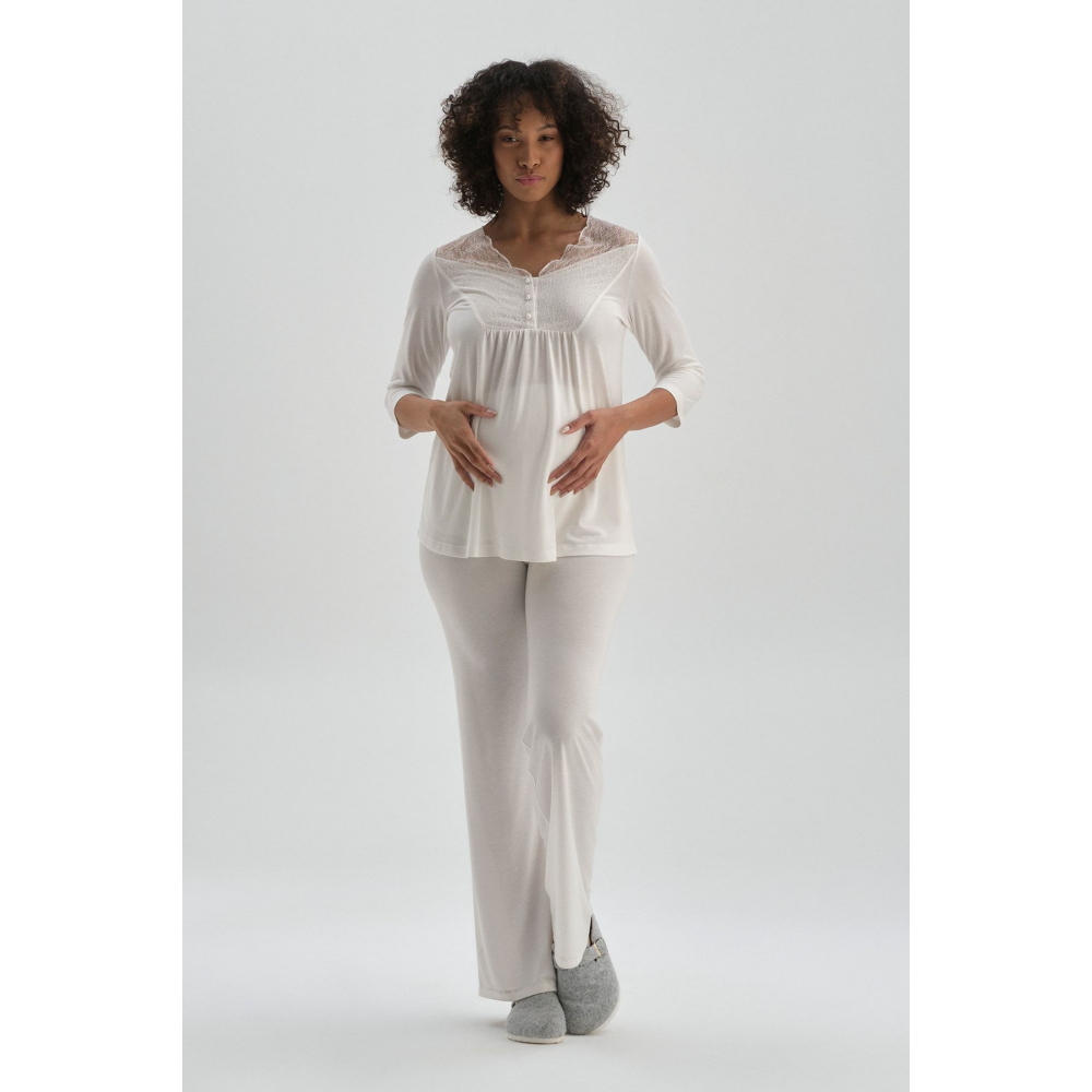 Beyaz Hamile Pijama Takımı