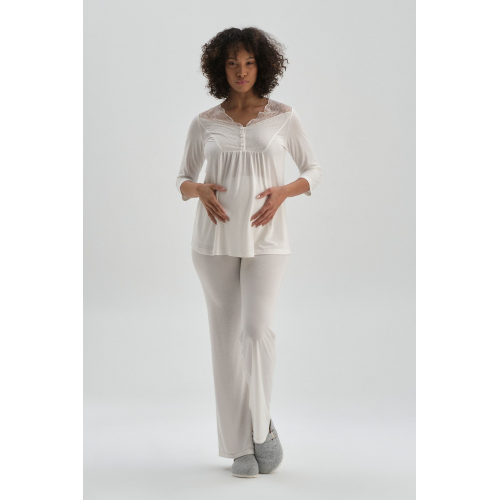 Beyaz Hamile Pijama Takımı