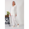 Kadın Ekru Uzun Sabahlıklı Lohusa Pijama Takımı2601