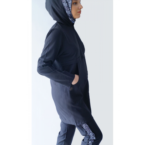 Tesettür Doktor Üniforması Üst Kapişonlu Tunik, Tesettür Hemşire Forması Üst Kapişonlu Tunik.