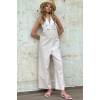 Kadın Krem Önü Cepli Askılı Gabardin Bahçıvan Tulum ALC-X12186