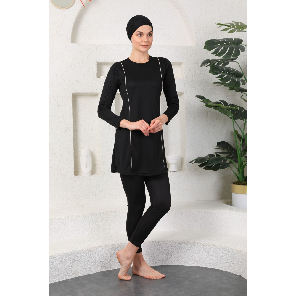 Tam Kapalı Tesettür Mayo Siyah