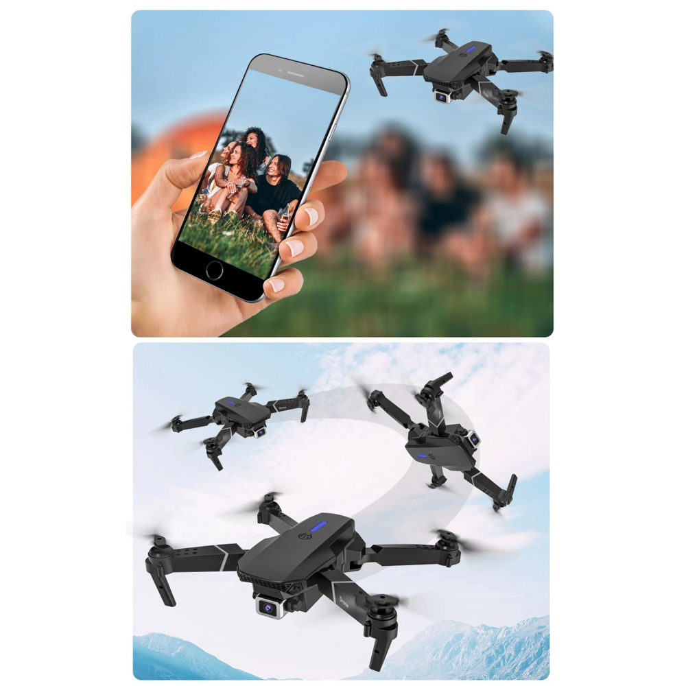 E88 Sirius Takla Atabilen Havada Sabit Kalabilen Katlanabilir Taşıma Çantalı HD Kameralı Drone