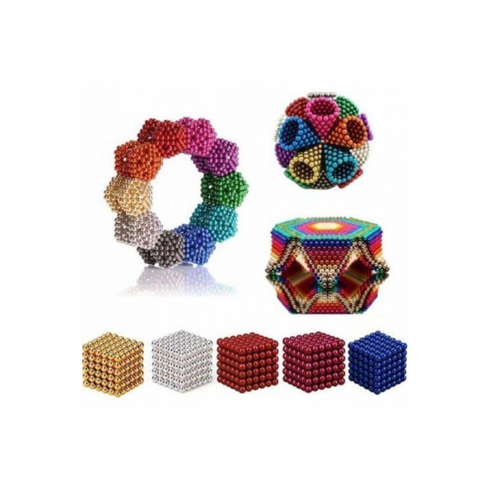 6 Renkli Mıknatıslı Küp 5mm 216 Adet Sihirli Manyetik Toplar