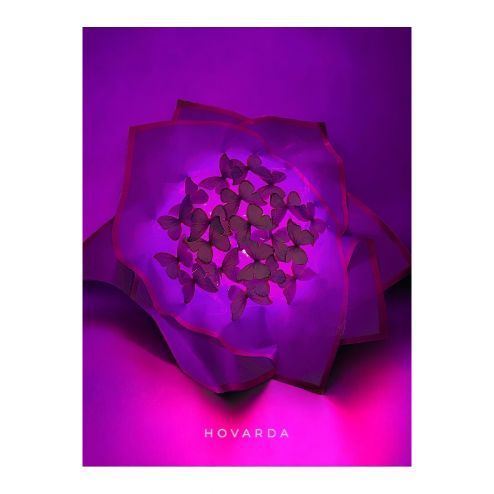 Led Işıklı Mor Kelebek Buketi Sevgiliye Hediye Doğum Anneler Günü Yapay Çiçek Solmayan Anneye