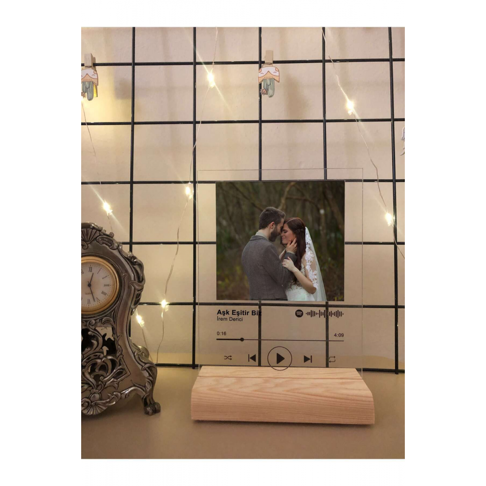 Spotify Pleksi Plak Barkodlu Kişiye Özel Hediye