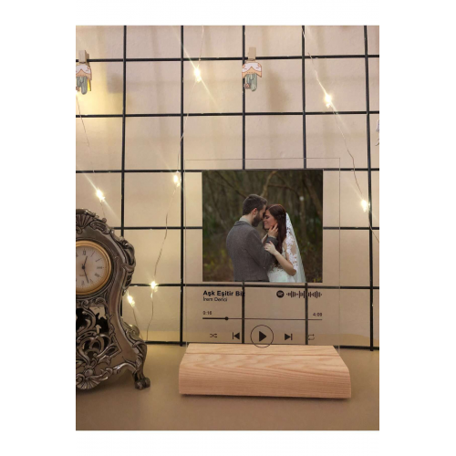 Spotify Pleksi Plak Barkodlu Kişiye Özel Hediye