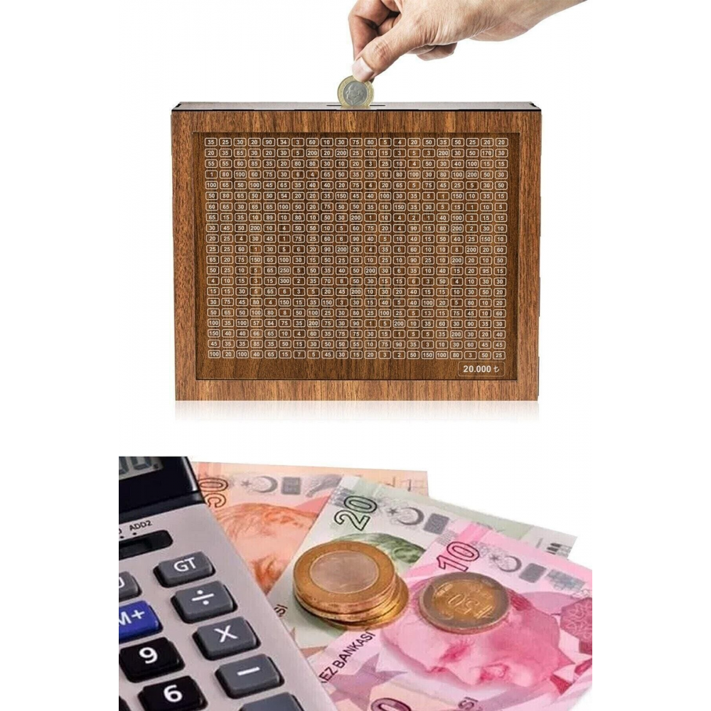 Parabox Kumbara Yirmi Bin Hedef (KURULMUŞ ŞEKİLDE GÖNDERİLECEKTİR)