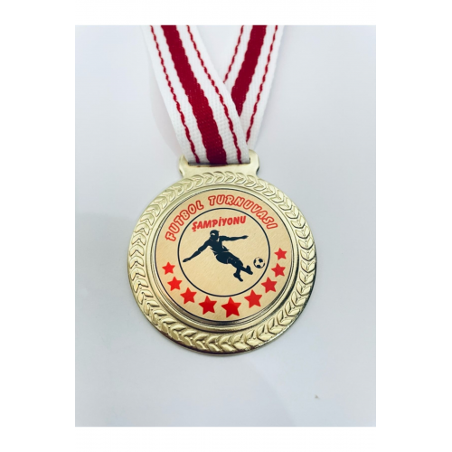 10 Adet Futbol Turnuvası Şampiyonu Madalyası Dijital Baskılı 1 Kalite Madalya