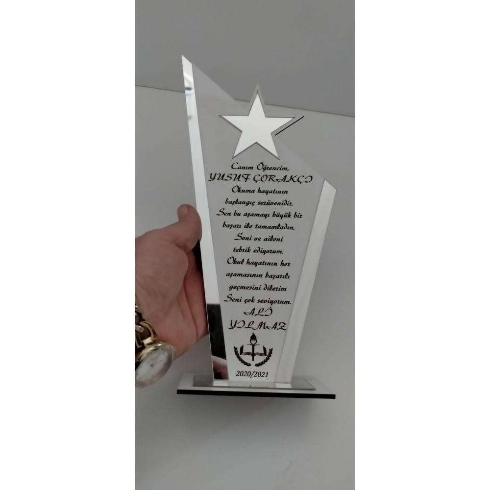 Okul Mezuniyet Hartırası 3 Lü Set Gold Veya Gümüş Pleksi Kişiye Özel