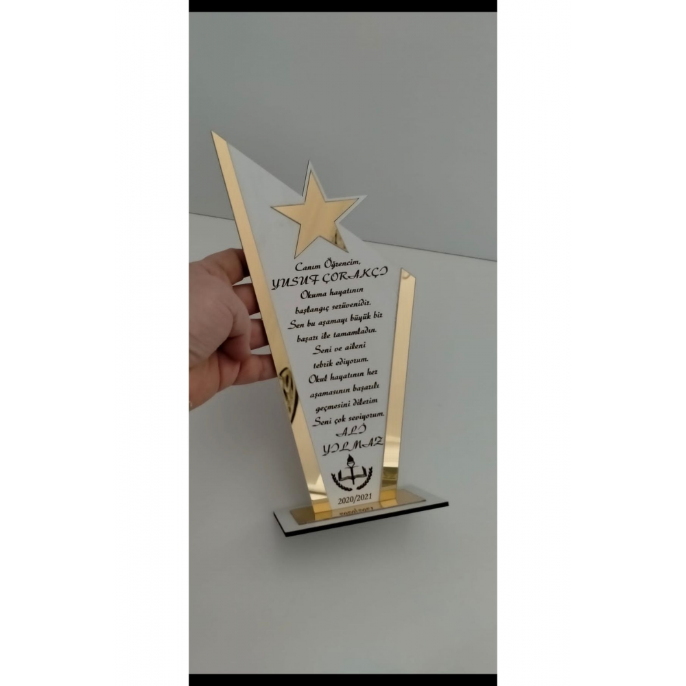 Okul Mezuniyet Hartırası 3 Lü Set Gold Veya Gümüş Pleksi Kişiye Özel