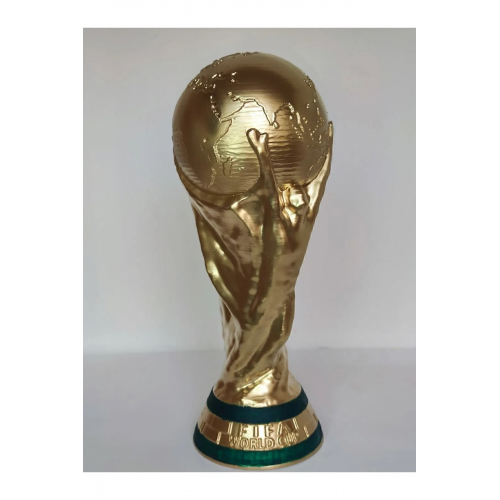 36,5 Cm Boy Dünya Kupası Gold Kaplama Gerçek Boyut Messi Qatar Futbol (500GR AĞIR ÜRÜN)