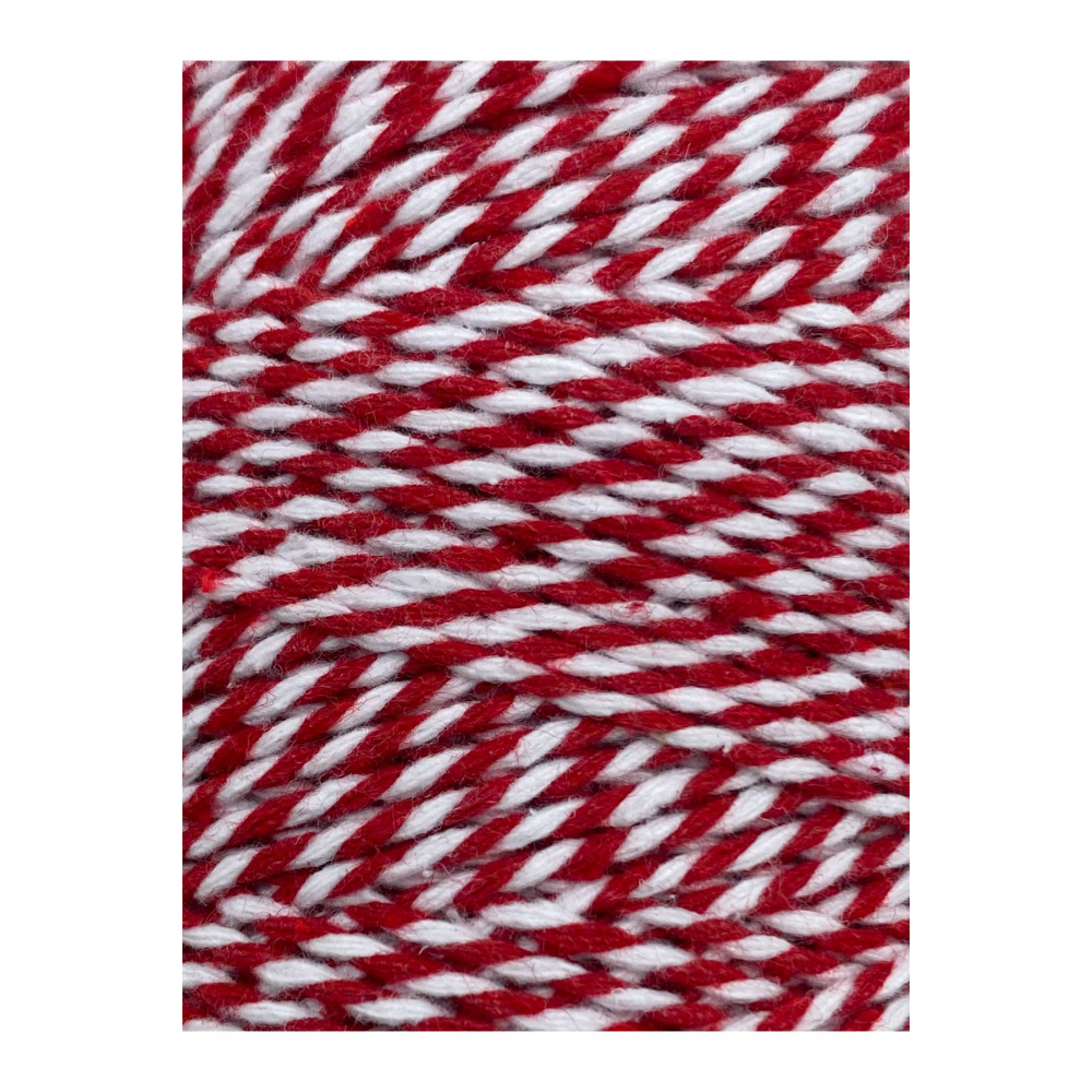 Kırmızı Beyaz Paket Ipi Pamuk Marteniçka Ipi (2-3MM-200GR-200M)