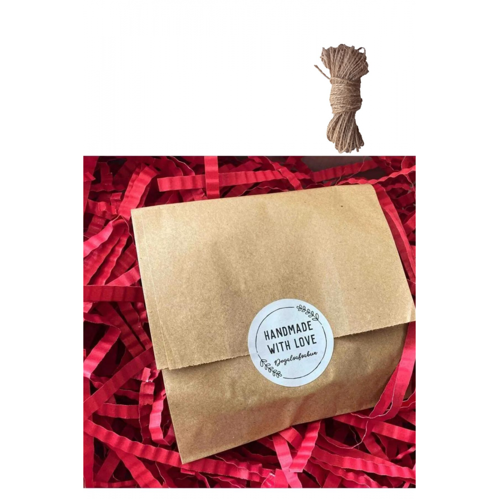 100 Adet Kalın Kraft Hazır Hediye Paket Ip Hediyeli 13x20cm (ZARF TABANLI) Ambalaj Kağıdı