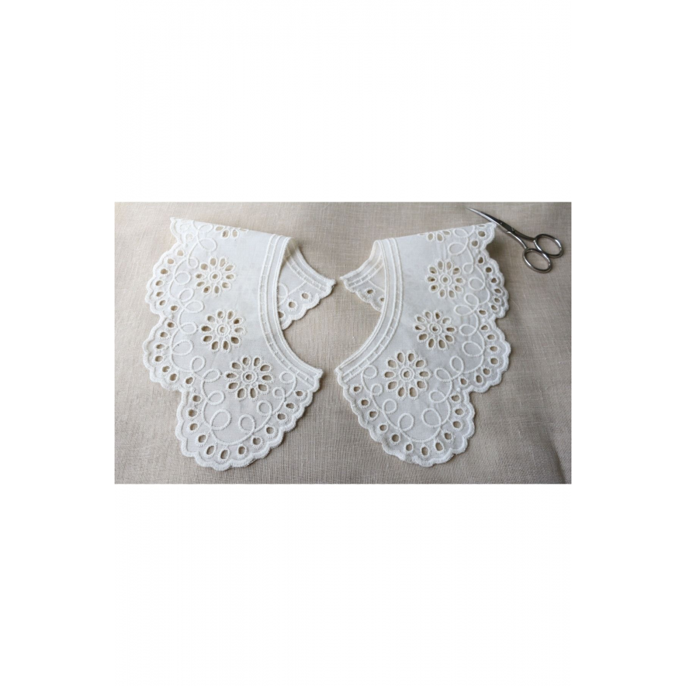 Vintage Pamuk Fisto Yakalık Bej Renk ( 2 Ayrı Parça)