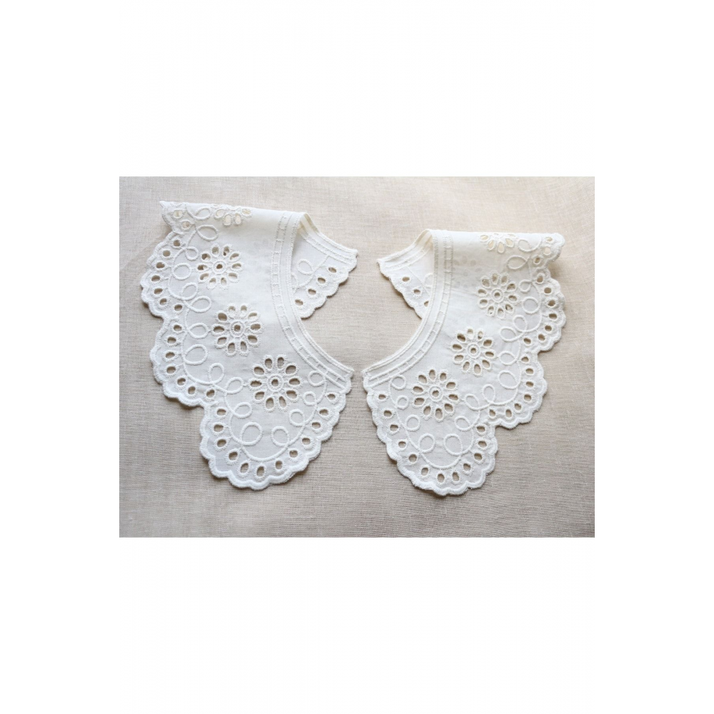 Vintage Pamuk Fisto Yakalık Bej Renk ( 2 Ayrı Parça)