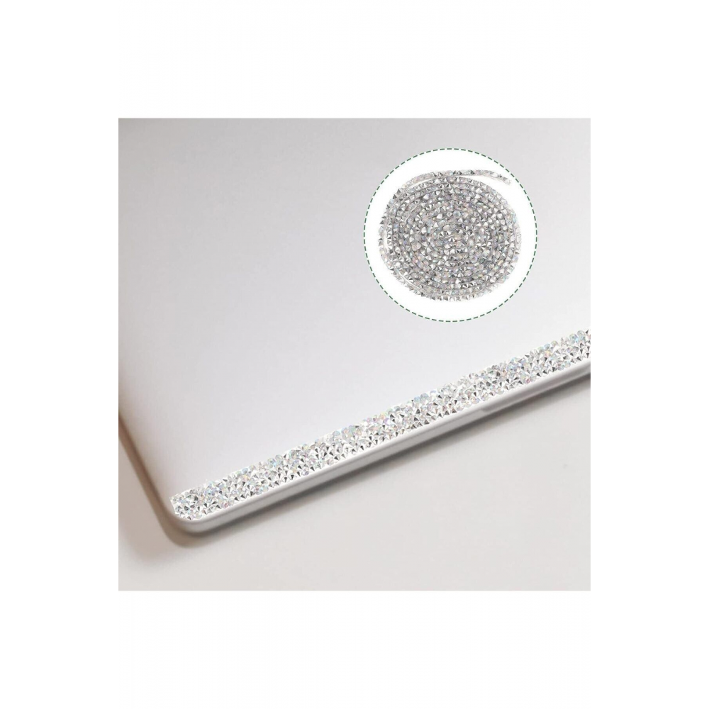 Hayal Model Taşlı Ütüyle Yapışan Şerit Aplik Gümüş