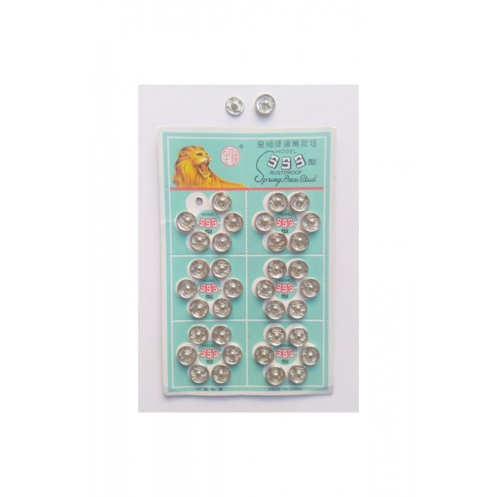 Çıtçıt Dügme Gümüş Renk 1no (10mm) 36 Adet