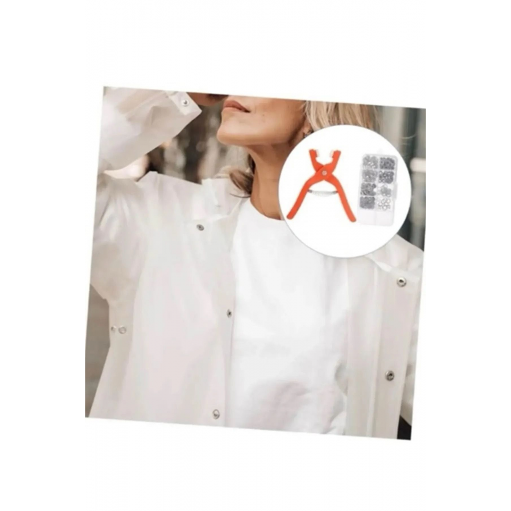 Pratik 100'lü Çıt Çıt Takma Çakım Makinesi Takım Seti Saklama Kutusu Dahil 9.5 Mm Çıt Çıt Takma Seti