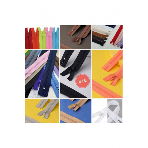 12 adet 18 cm karışık renk fermuar ,renkler karışık olarak gelecektir,siyah beyaz her zaman var