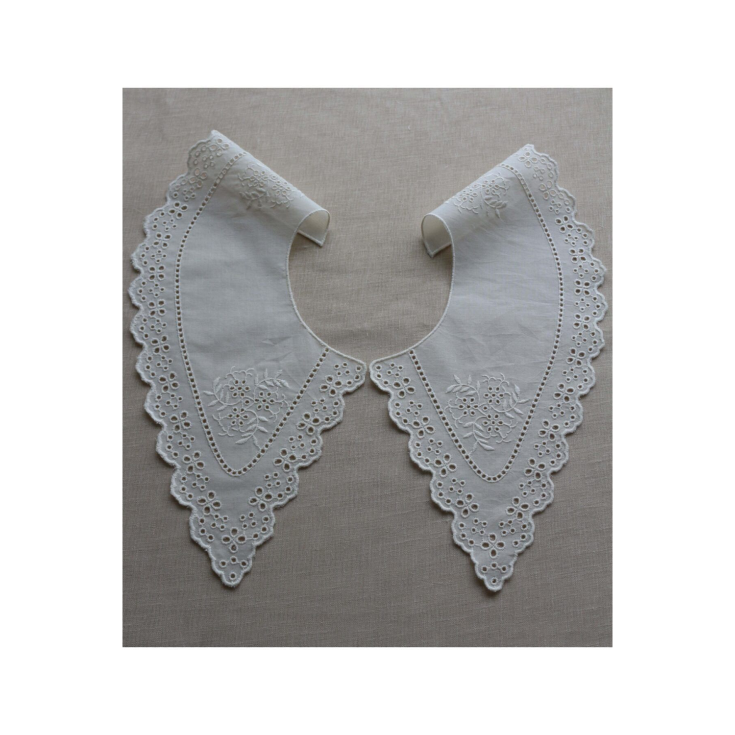 Vintage Pamuk Yakalık-krem Renk