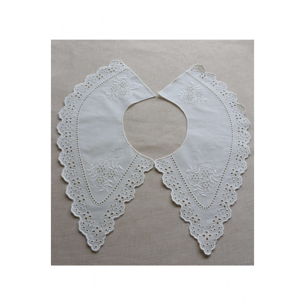 Vintage Pamuk Yakalık-krem Renk