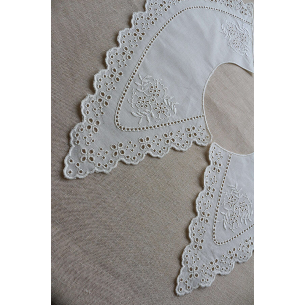 Vintage Pamuk Yakalık-krem Renk