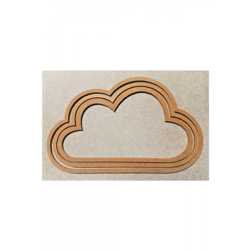 3'lü Vidasız Ahşap Bulut Kasnak,3 Mm Kalınlığında Düş Kapanı, Makrome Örgü Için Mdf Kasnak