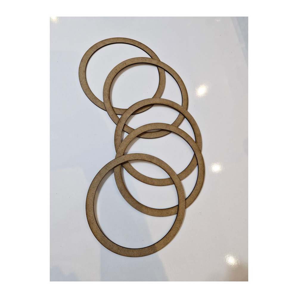 Sözen Home Ham Mdf Vidasız 25 Cm Çapında 5'li Kasnak Seti Düş Kapanı Ve Makrome Örgü Çemberi