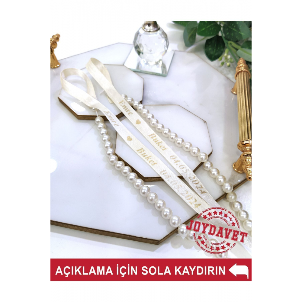 Dökülen incili isimli söz nişan kurdelesi